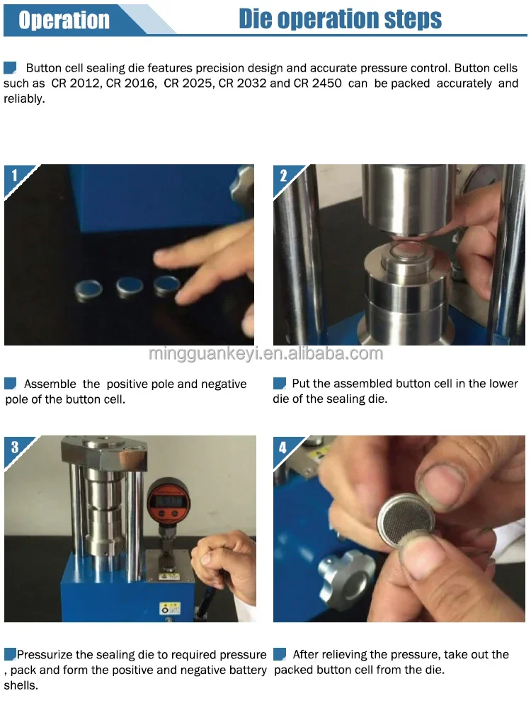 2025 Produtos Premium CR16 CR20 CR24 CR30 cerias Molde de vedação de bateria de botão-MG--PMN-A