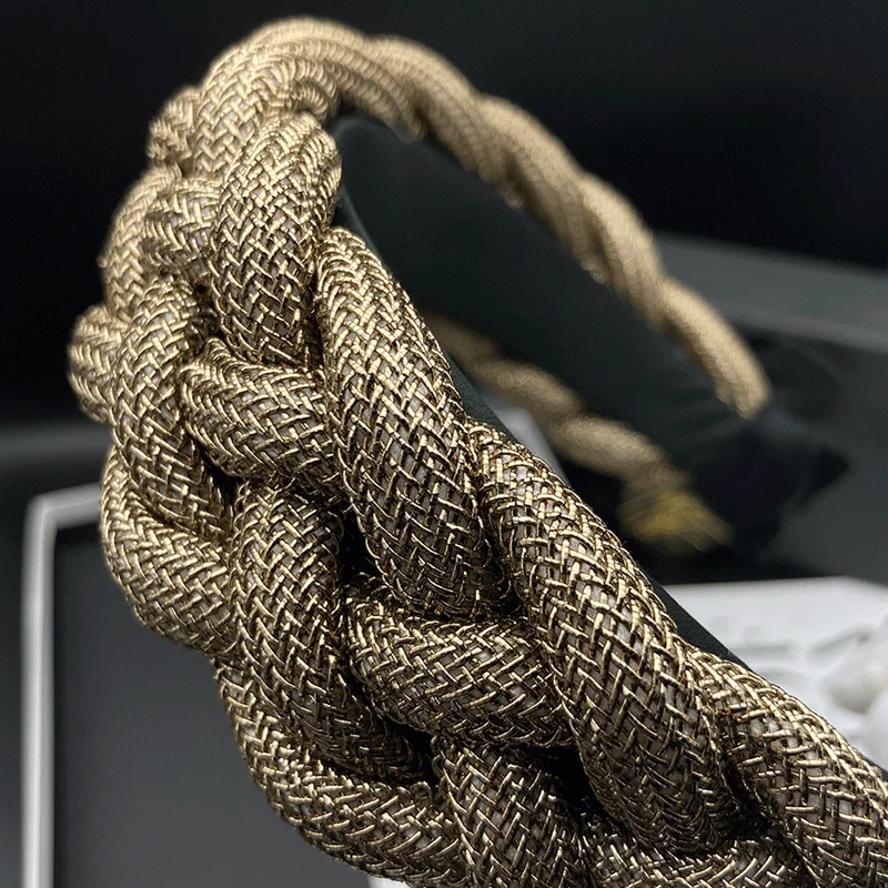 Hochwertige, dicke, geflochtene Haarspange für Damen, zum Abdecken weißer Haare, zum Waschen des Gesichts, Haarspange, Stirnband, Außenscheitelband – Detail 5