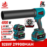 ONEVAN 400M/s Brushless Electric Turbo Blowers 300000RPM Handheld Leaf Blower Dust Blowing Tool for Makita 18V Battery