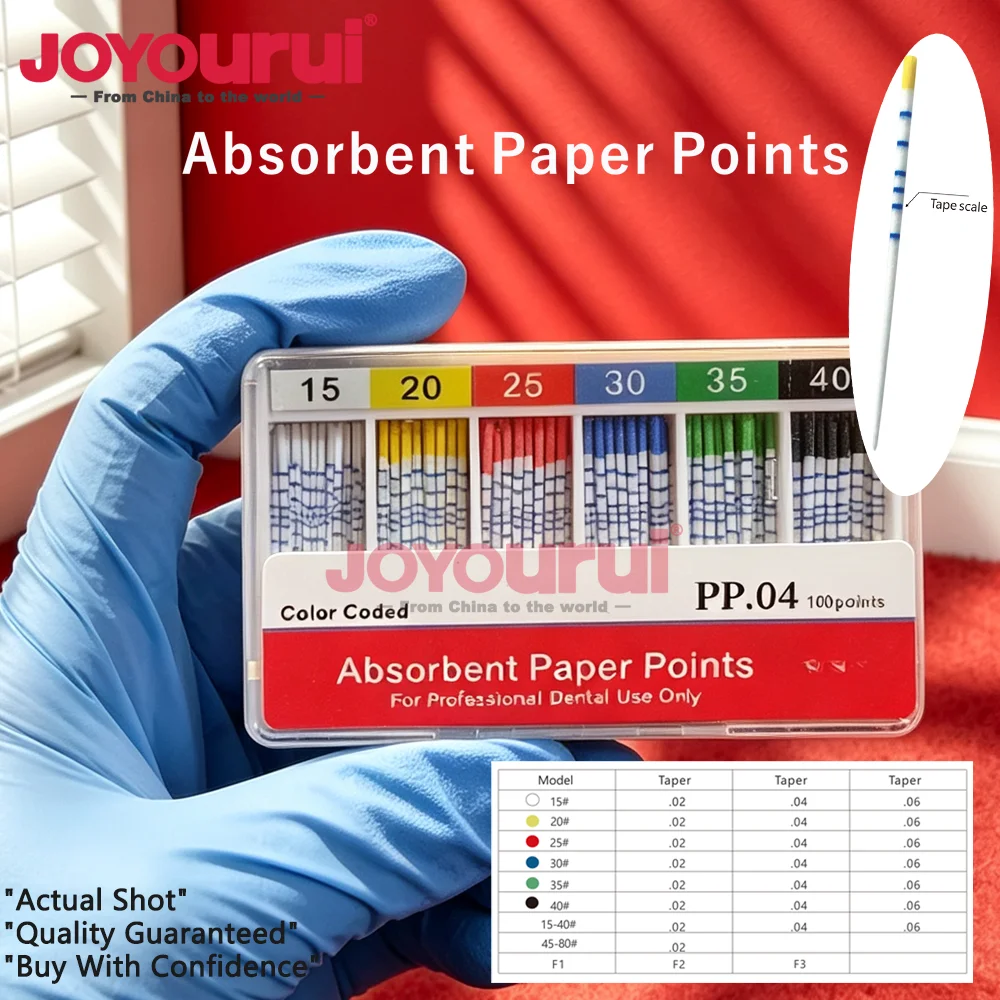 With Scale PP Taper F1 F2 F3 F4 F5 Dental Endodontics Paper Tip Cone Disposable Dental Absorbent Paper Point Dentistry Materials