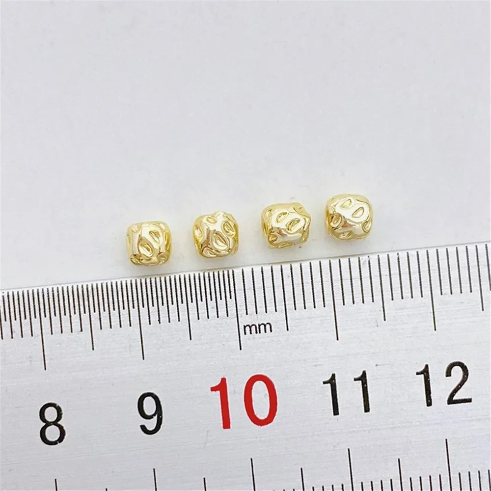 14K Gold-wrapped Dark Pattern Strawberry Beads Loose Beads Handmade DIY Beaded Bracelets Necklaces Jewelry Material Accessories