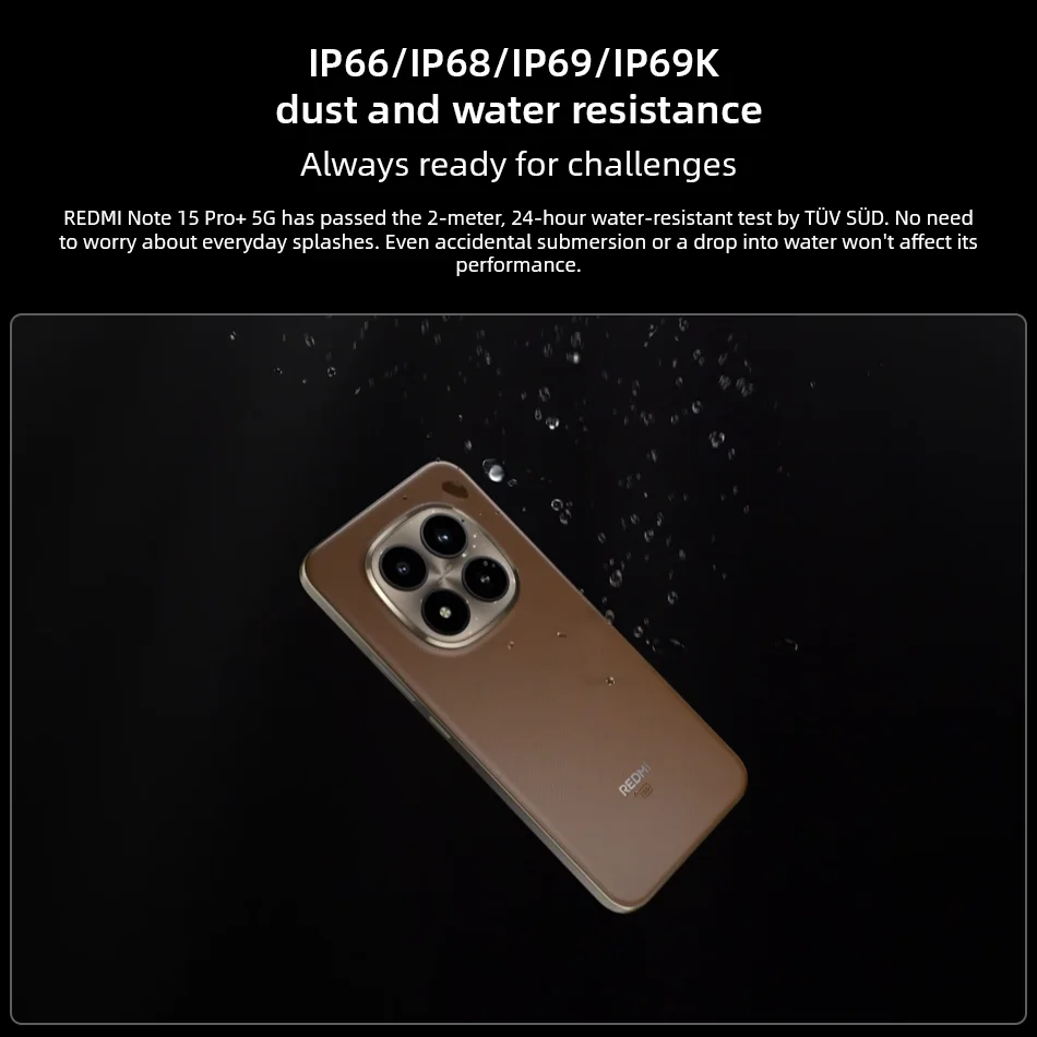 Xiaomi Redmi Note 15 Pro Plus 5G Global Version Cellphone Snapdragon 7s Gen 4 200MP Main Camera 6500mAh Battery 6.83" 120Hz NFC
