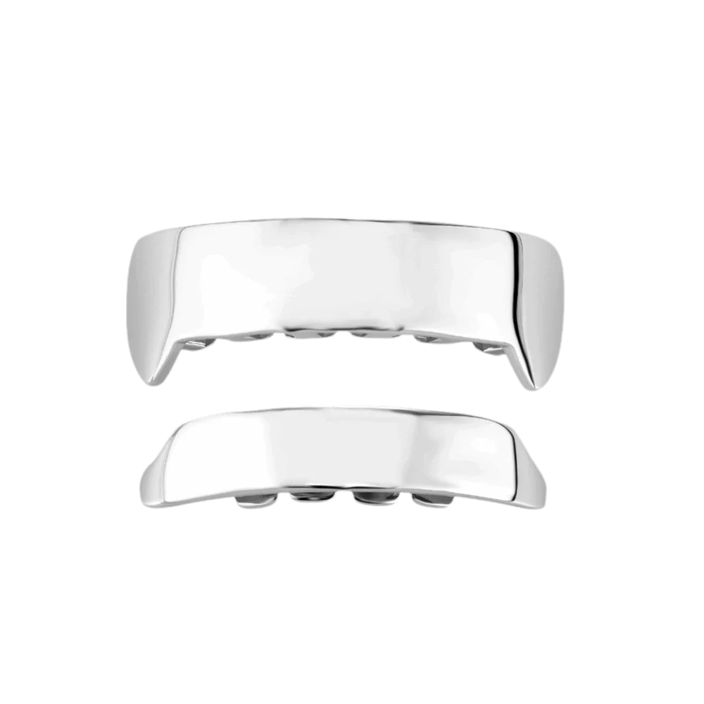 Hip Hop Glossy Teeth Grillz Shiny Smooth Surface Grillz Set Gold Plated Full Wrapped Teeth Caps Rapper