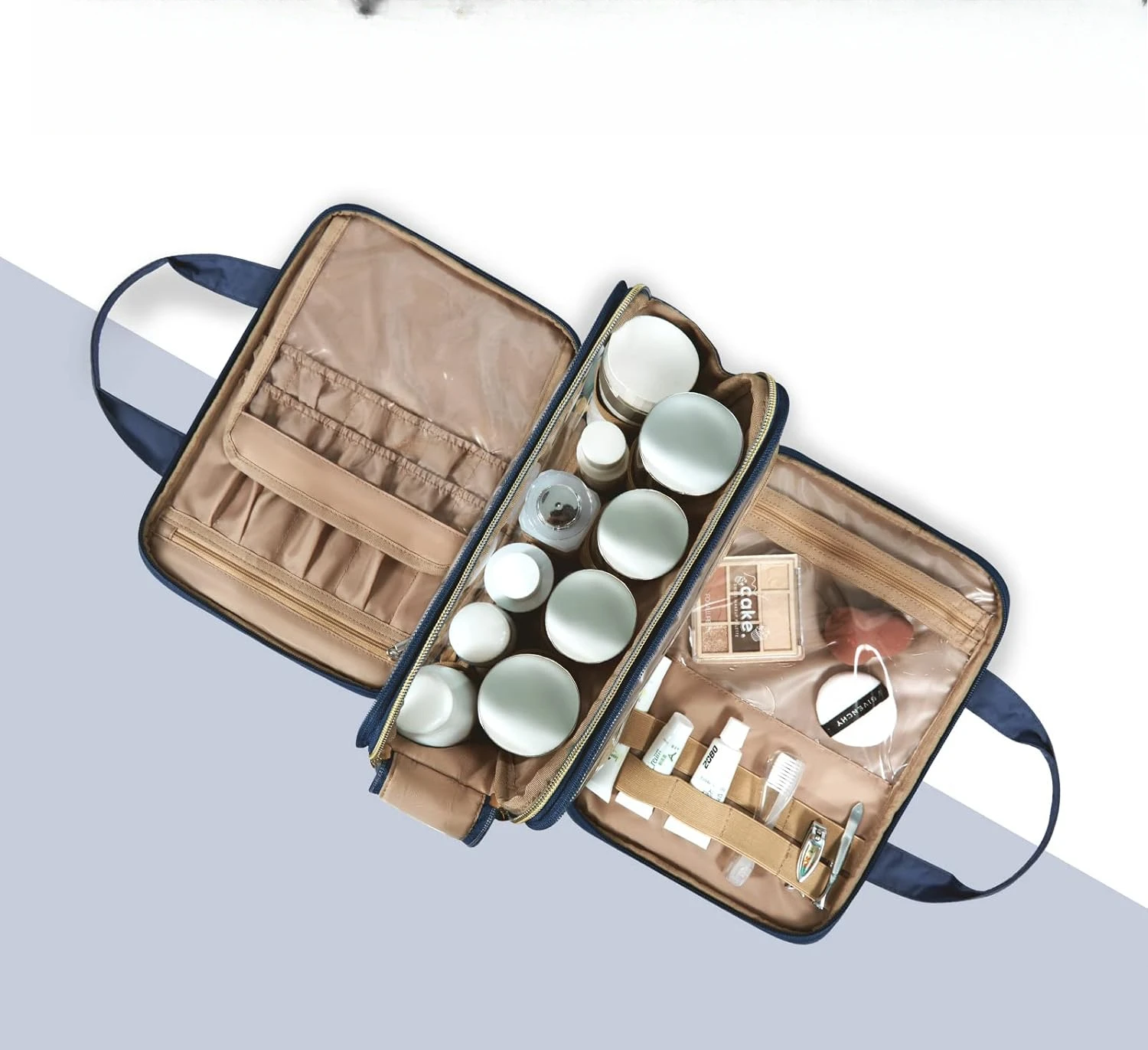 

Large Toiletry Bag, Travel Makeup Organizer Water-resistant Makeup Cosmetic Bag Travel Bag for Accessories, Shampoo