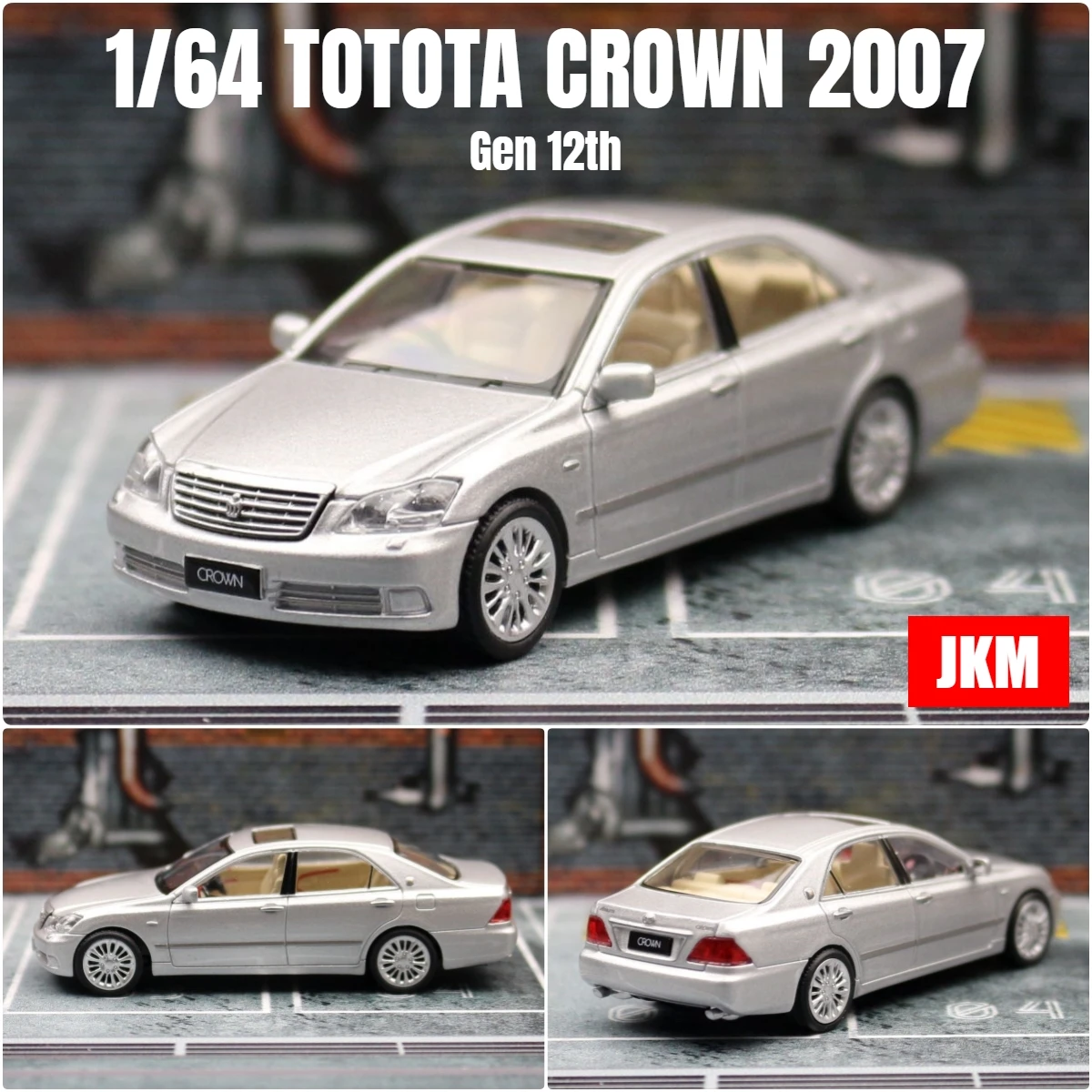 1/64 TOYOTA Crown Gen 12th 2007 Sedan Miniature Model JKM 1:64