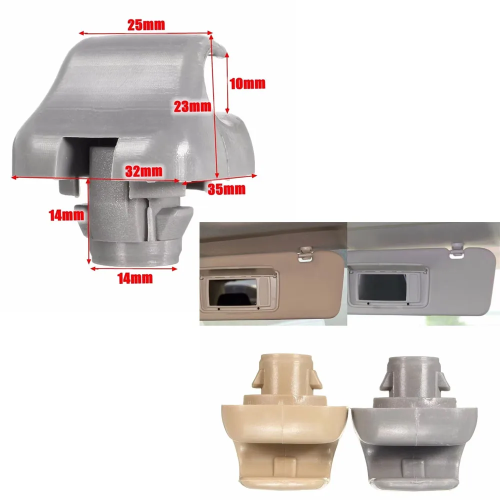 

for Honda Accord Sun Visor Holder Clip Plastic for Civic CRV 1998-2011 88217S01A01ZA Gray Beige