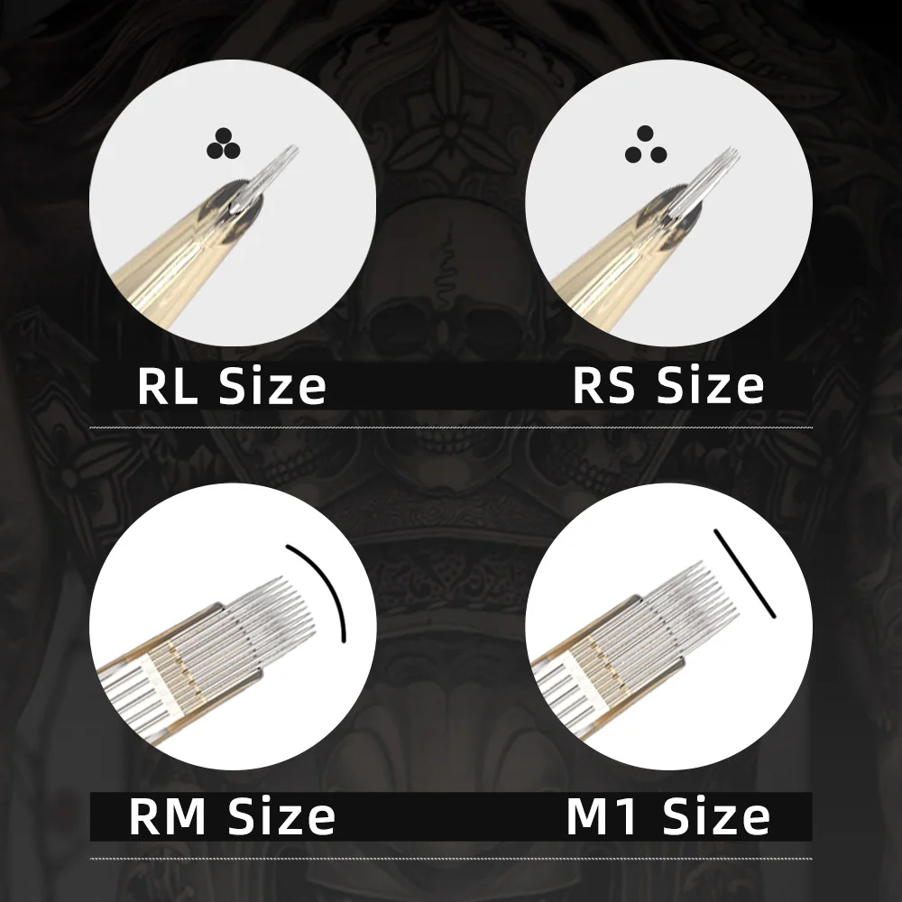 طموح بريميوم 20 قطعة/صندوق إبر خرطوشة الوشم # 12 0.35 مللي متر بطانة مستديرة RM RL RS لآلة الوشم خرطوشة قبضة الوشم