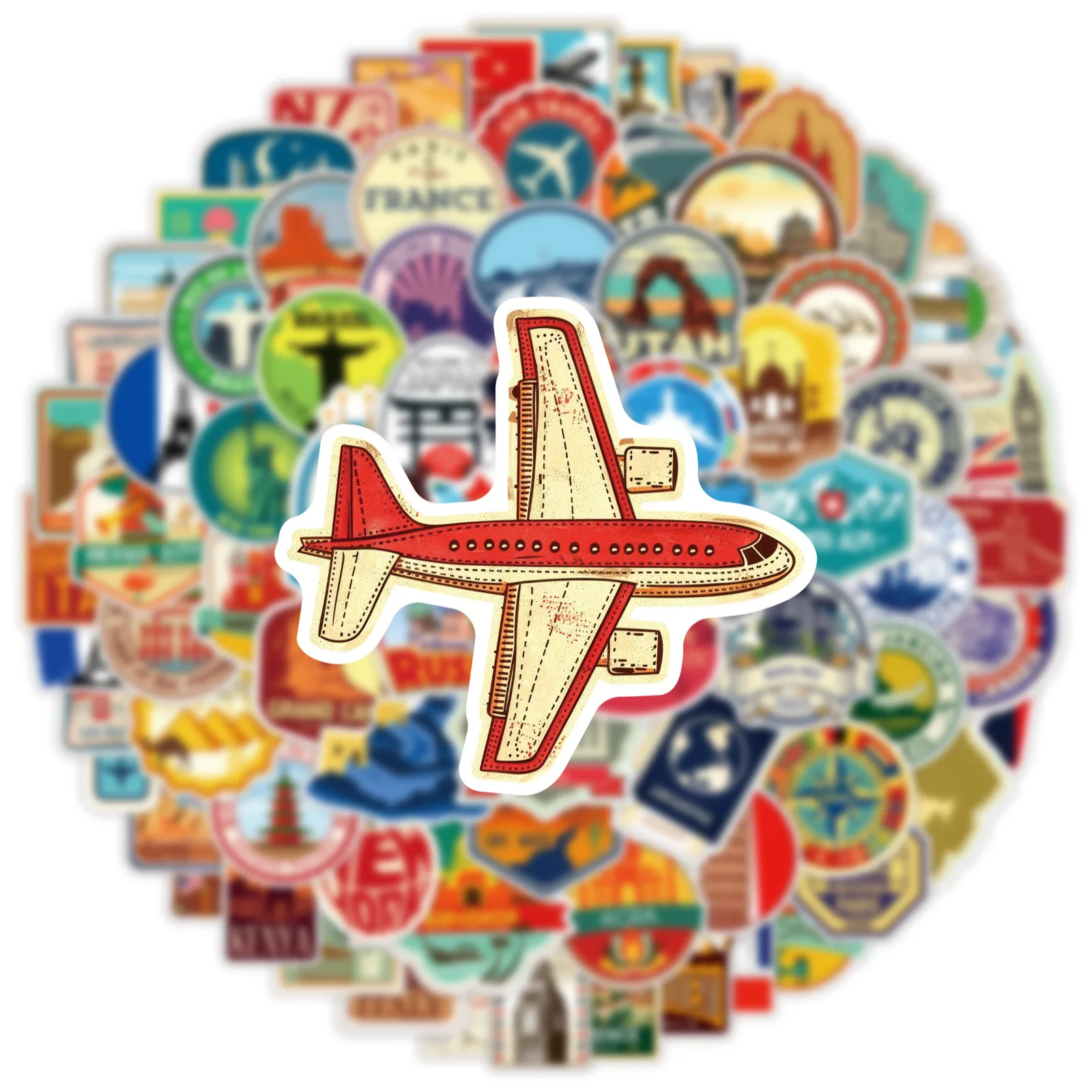 100 STKS Reizen Graffiti Stickers Auto Telefoon Computer Gitaar Decoratieve Stickers Notebook Waterdichte Briefpapier Stickers