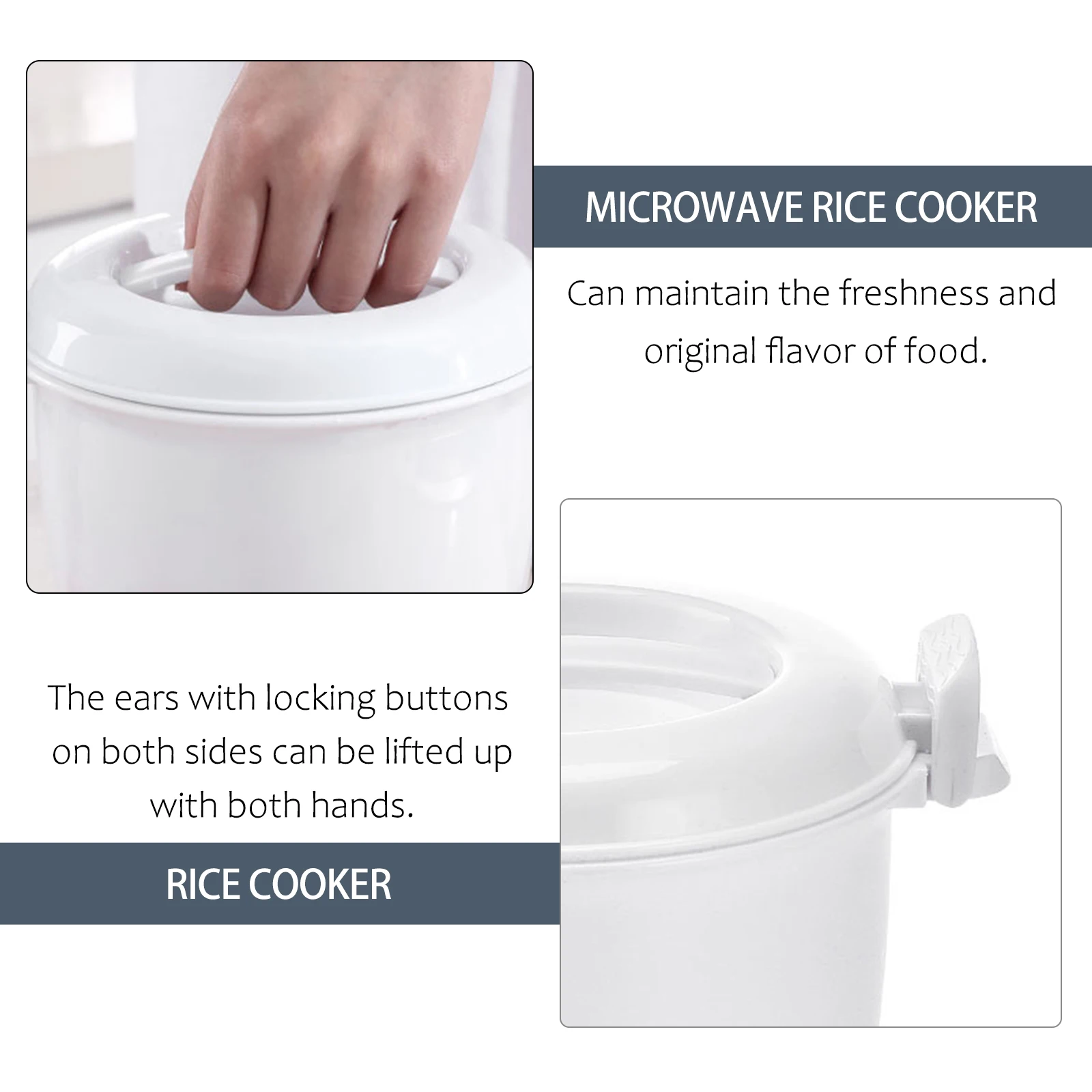 

Microwave Rice Cooker Food Grade Plastic Microwaveable Rice Noodle Steamer Container for Home Kitchen Travel Portable