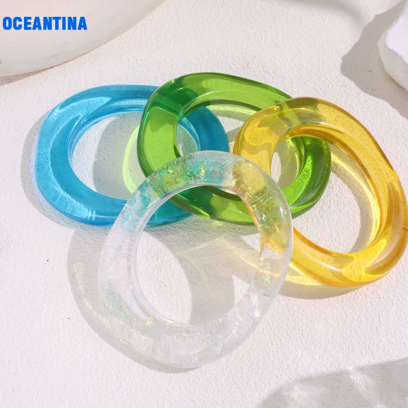 Fashion Resin Oval Transparent Bangle Classic Design OT50