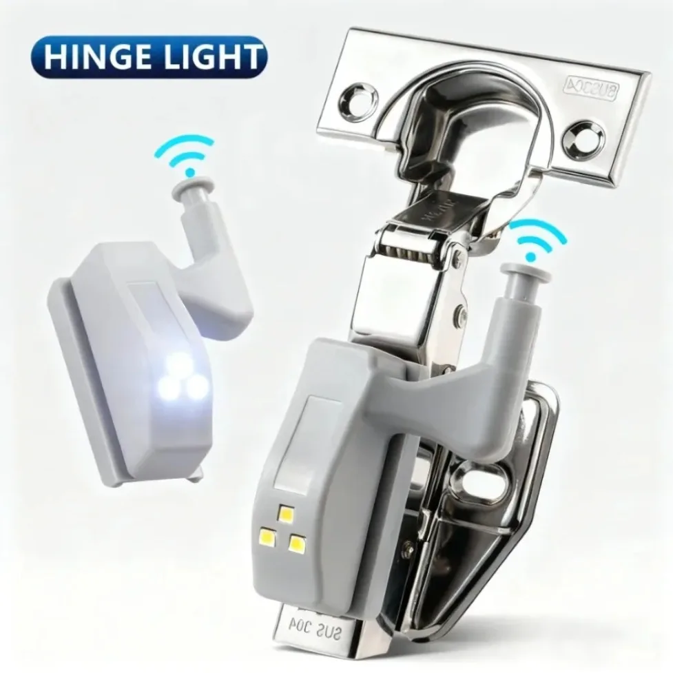 6Pcs/Pack LED Hinge Sensor Light, Inner Hinge Switch Night Light for Closet Wardrobe Cupboard Kitchen Bedroom Living Room Decor