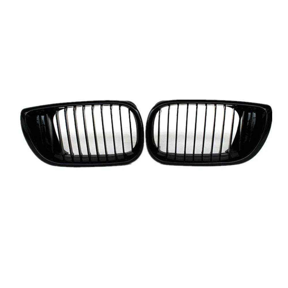 Front Kidney Grille Grill For BMW E46 2-Door 1999-2002 (Single Slat, Polished Black)323I 325I 328I 318I 320I 330I 51138208685 51