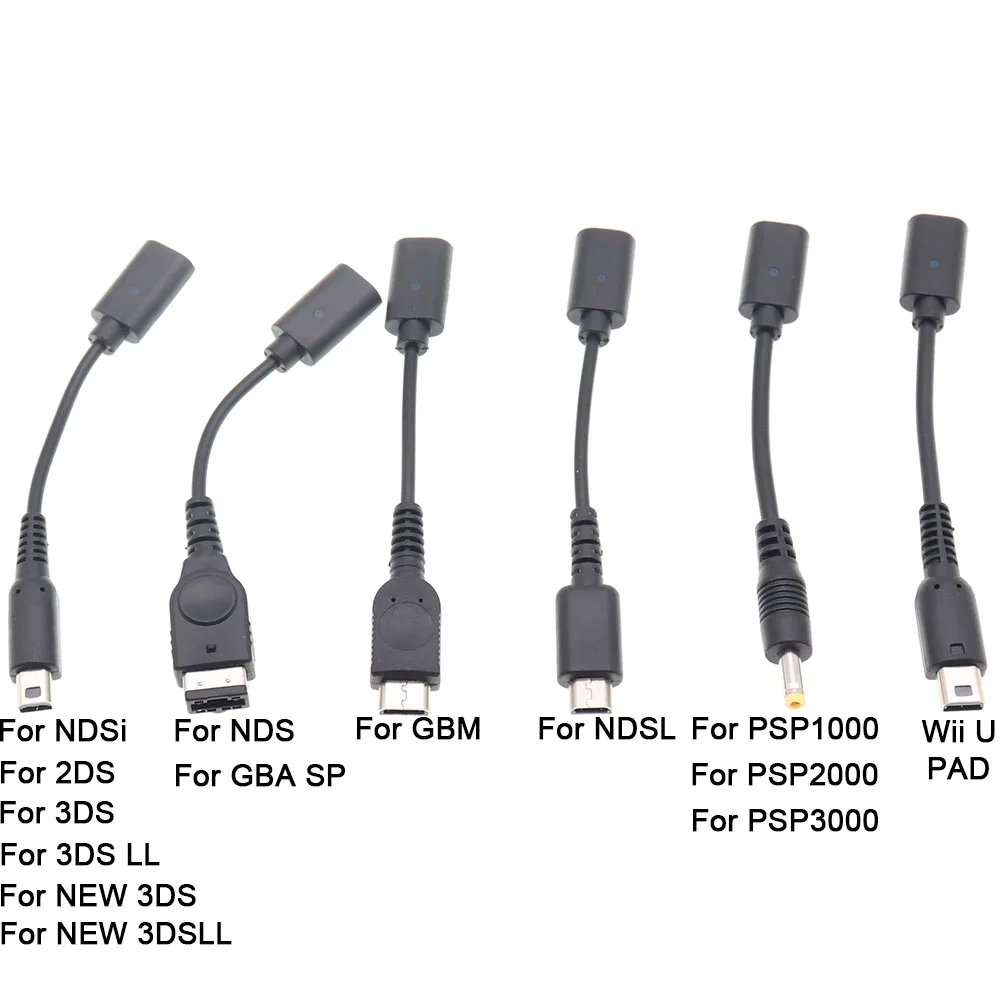 2/5pcs Type C Conversion Cable Charging For PSV 1000 2000 GBM PSP 3000 PSPGO NDSI GBASP/ WIIU 3DS NDSL Game Console Power Line