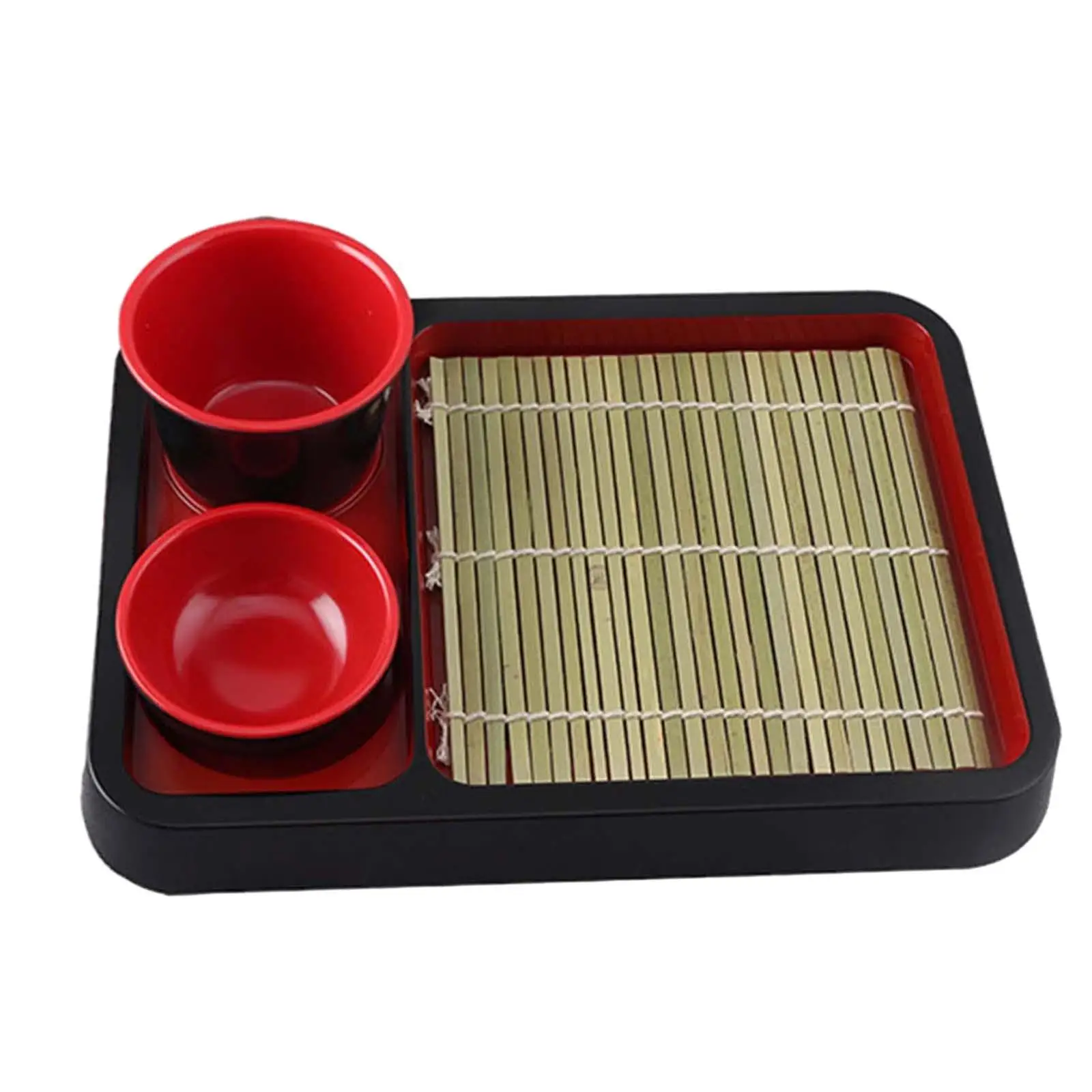 2x Soba Noodle Serving Dish with Drain Mat for Sushi And Appetizers