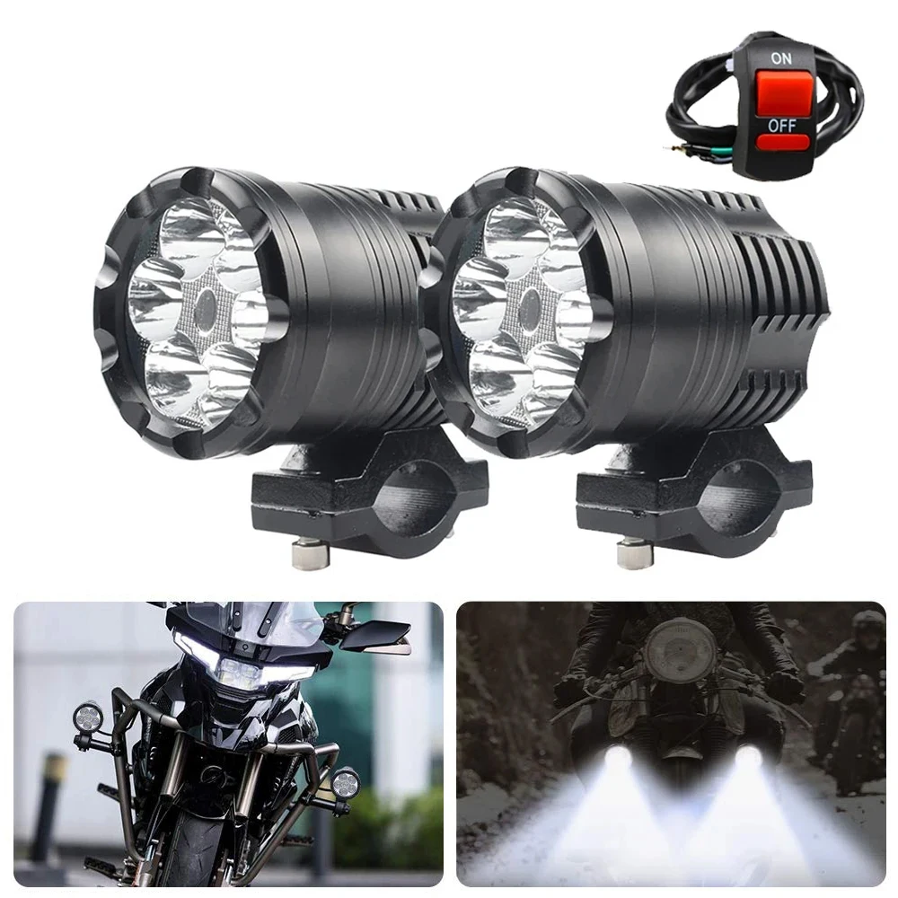 Motorcycle LED Headlight Spotlight For BMW R1200GS ADV F800GS F650 K1200S ATV LED Auxiliary Faro LED Moto Assemblie Lamp 12V