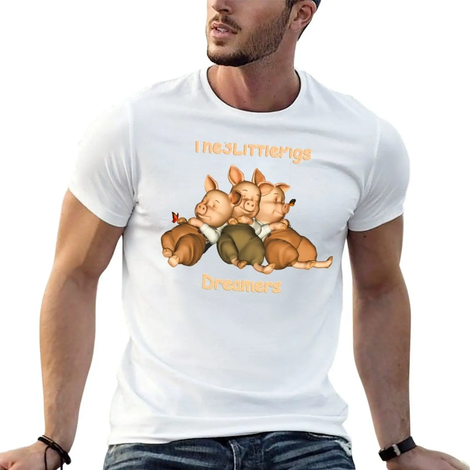 

The 3 Little Pigs Dreamers T-Shirt t shirt for man 100 percent cotton cotton t shirts high quality T-Shirt