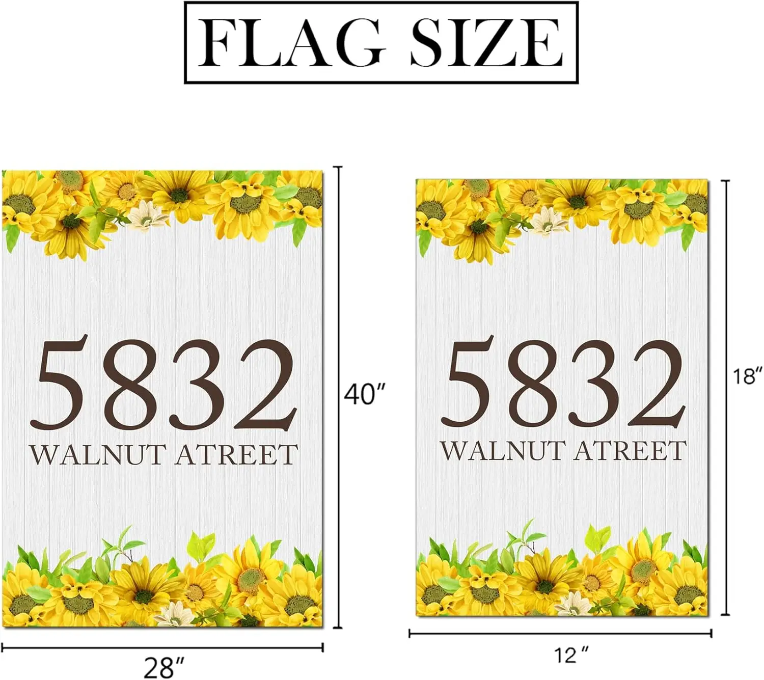 Yellow Flowers Welcome Garden Flag Custom Address Garden Flag Double Sided Outside for Farmhouse Outdoor Patio Lawn Yard Fla PPM
