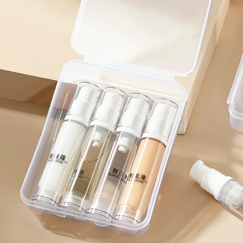 5ml 10ml Clear Airless Cosmetic Cream Pump Bottle Travel Size Dispenser Makeup Container for Cream Gel Lotion Refillable