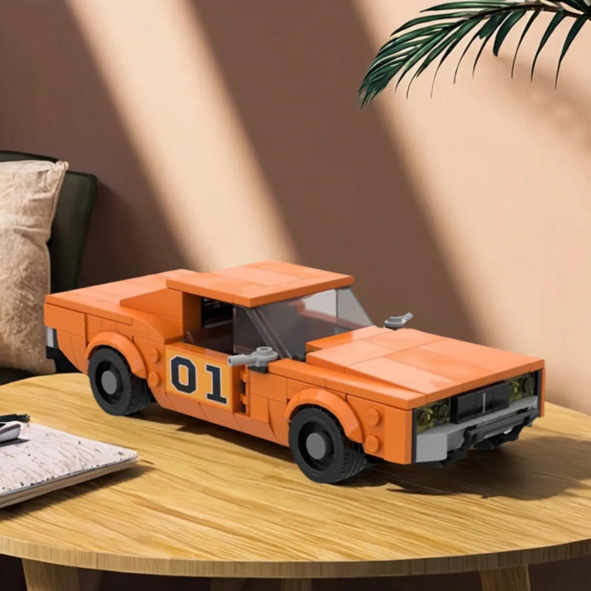 MOC-60391 General Lee Rennwagen Bausteine Speed Series Auto Kleine Partikel Montage Modell Jungen und Mädchen Geschenk Kinderspielzeug