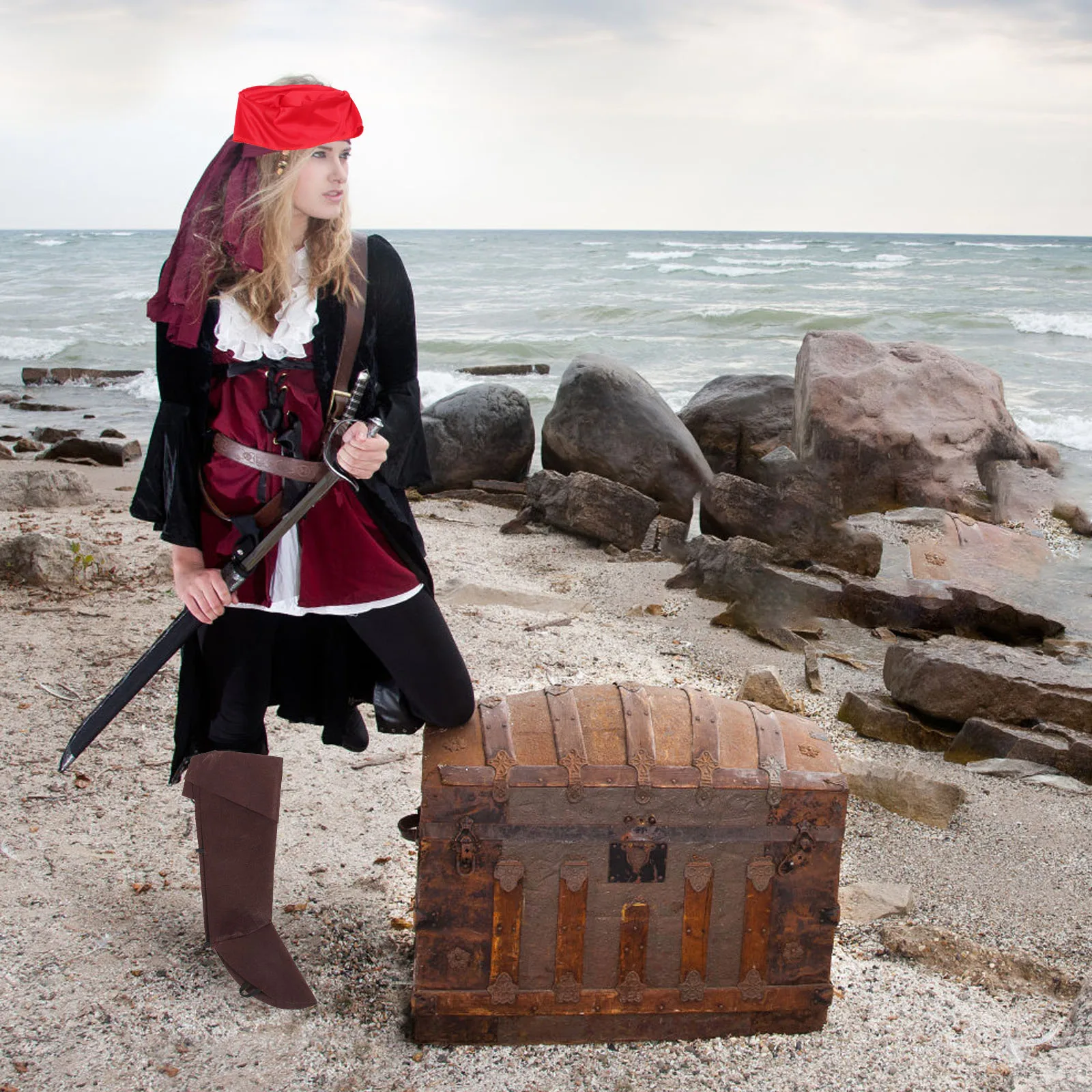 

1 Set Adult Pirate Costume Halloween Costume For Men Cosplay Role Play Props Dress Up Party Supplies