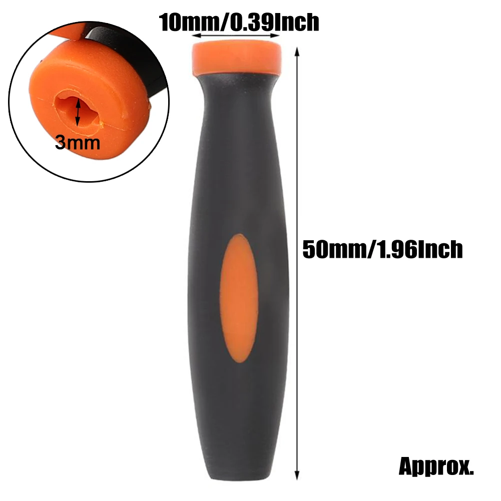 10Pcs Rubber File Handle Covers For 3mm Hole Files 1.96 Inch Anti-Slip Grips Black And Orange