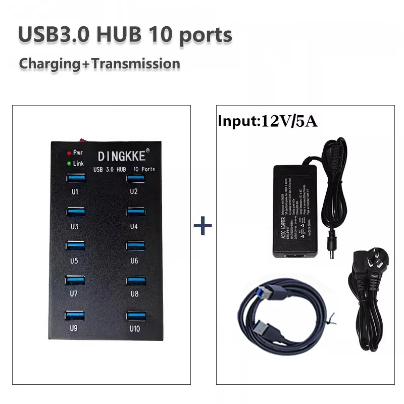 10/20 USB Ports HUB 3.0 Multiport Adapter for PC Laptop Phone USB Devices