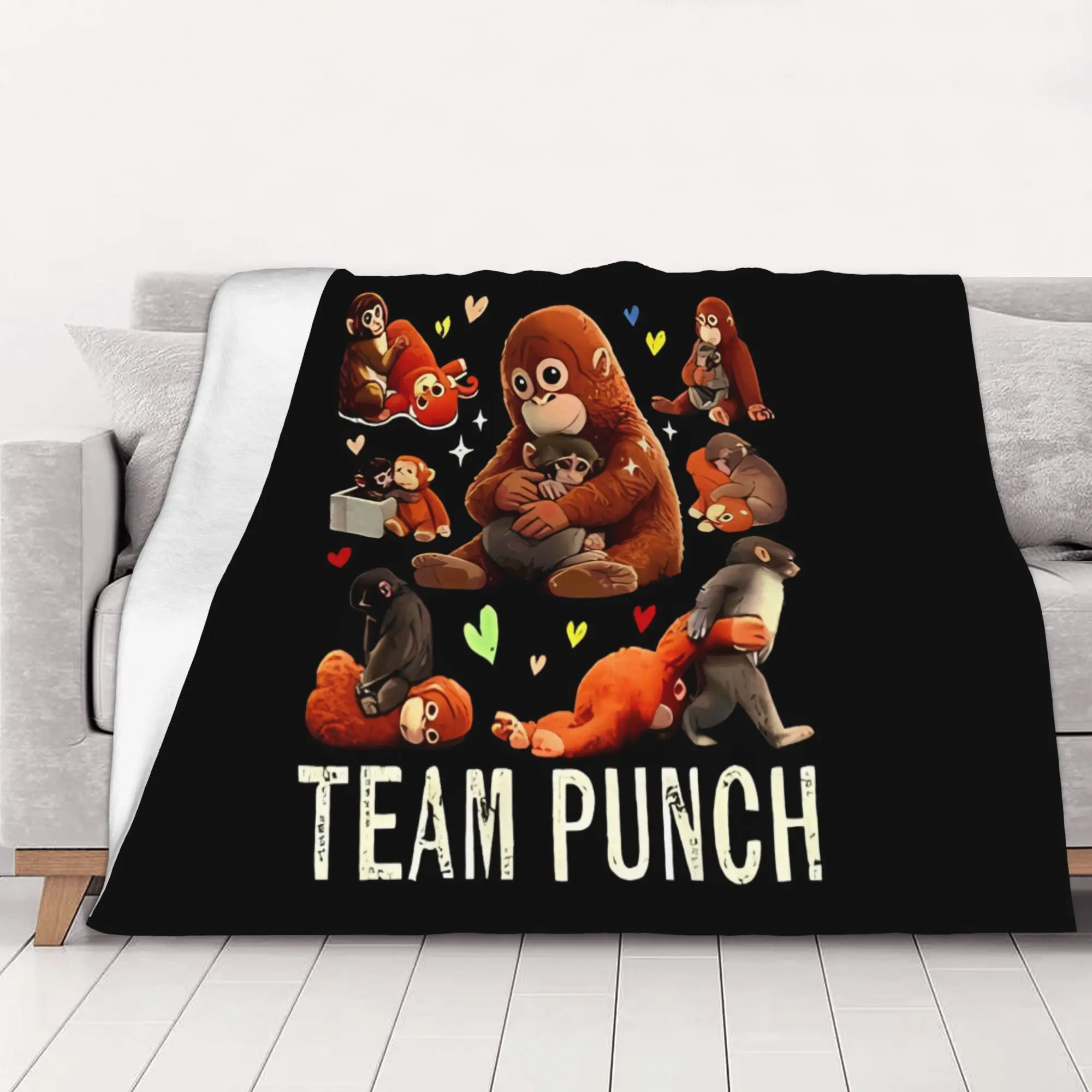 1PC Punch  Monkey Cute monkey hugging plush home room decorations Winter Blankets for Adults Bedding Home Interior Sofa Knee