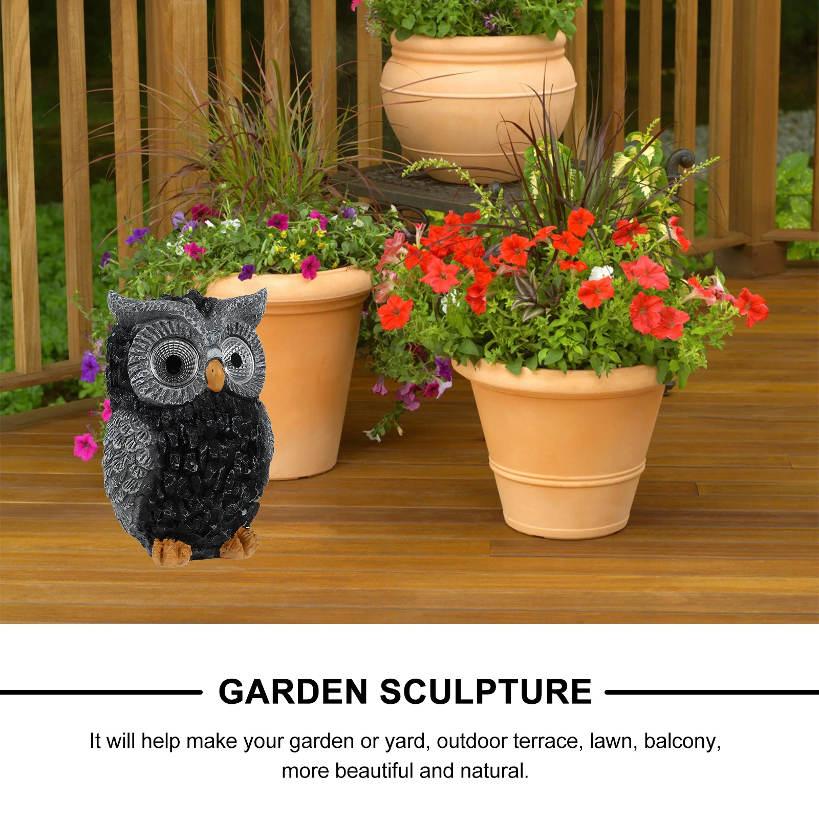 

Creative Solar Owl Garden Statue Resin Outdoor Decor for Lawn Yard Patio Balcony Landscape Lighting Art Sculpture Decor