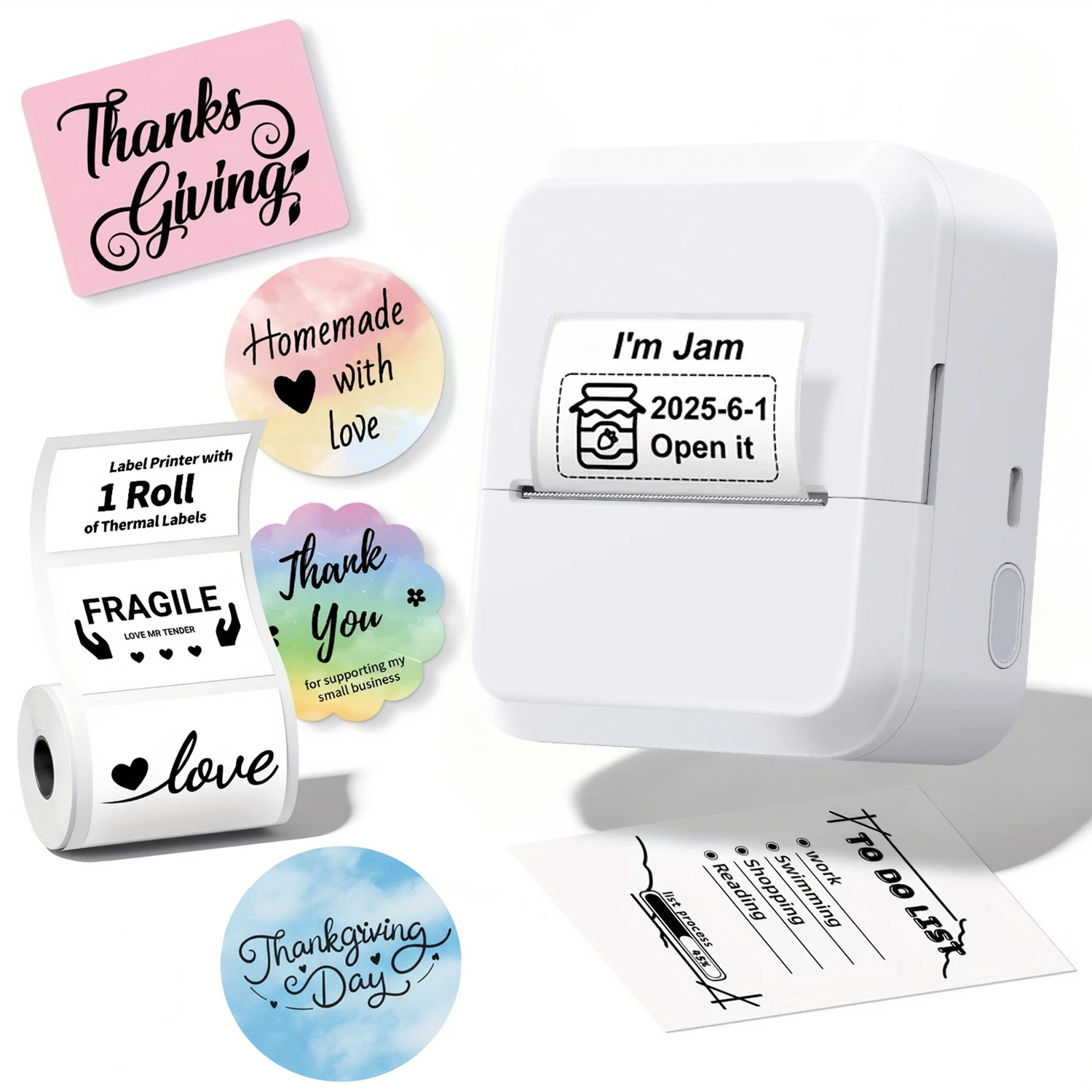 

Портативный термопринтер этикеток LabelMarklife S2 Maker Tag Price с белыми фотолейблами для пекарен/бизнеса, поддержка смартфонов