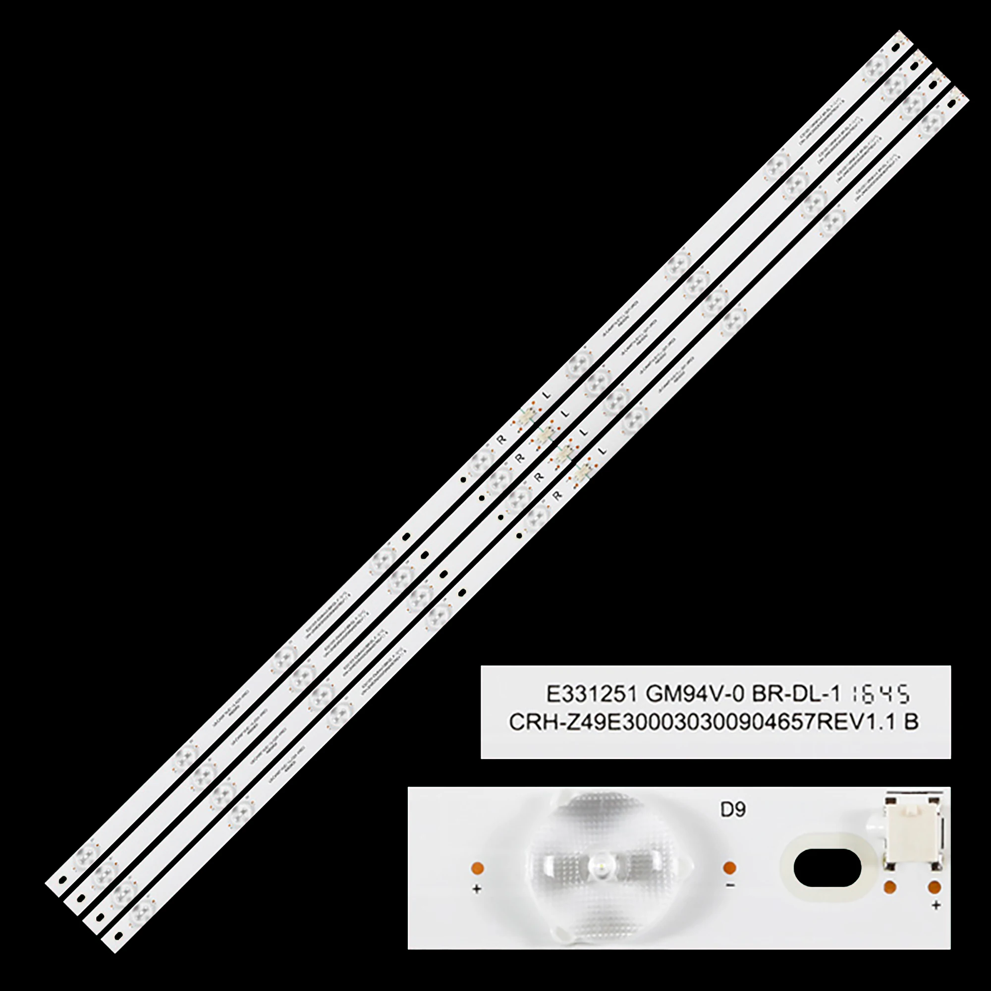 Retroiluminação LED 9 Lâmpada para 49E6000C JL.D 49091330 -002ES-M-1 LB-C490F16-E11-H-G01-JF1 CRH-Z49E 300030300904657 REV1.1 49E3000B 49J1200