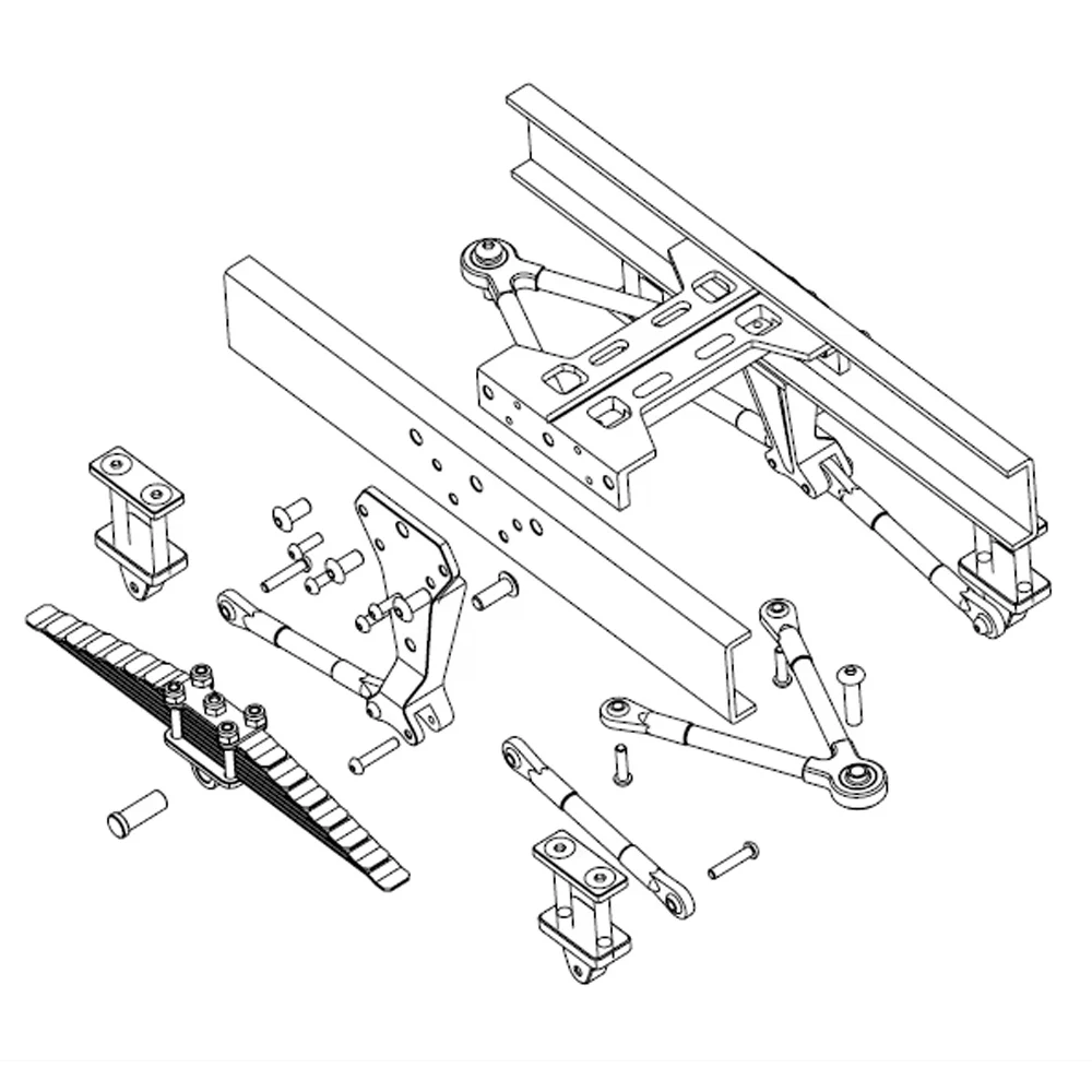 LESU X-8002  1/14 truck model rear suspension assembly suitable for Tamiya tractor original hole position RC modified mud truck