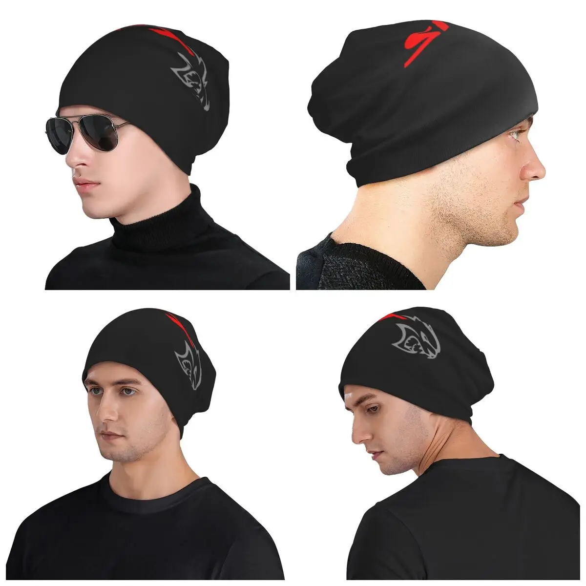 

SRT Hellcat Demon Dodge Challenger Car Racing Unisex Adult Beanies Caps Knitted Bonnet Hat Autumn Winter Outdoor Skullies Hats