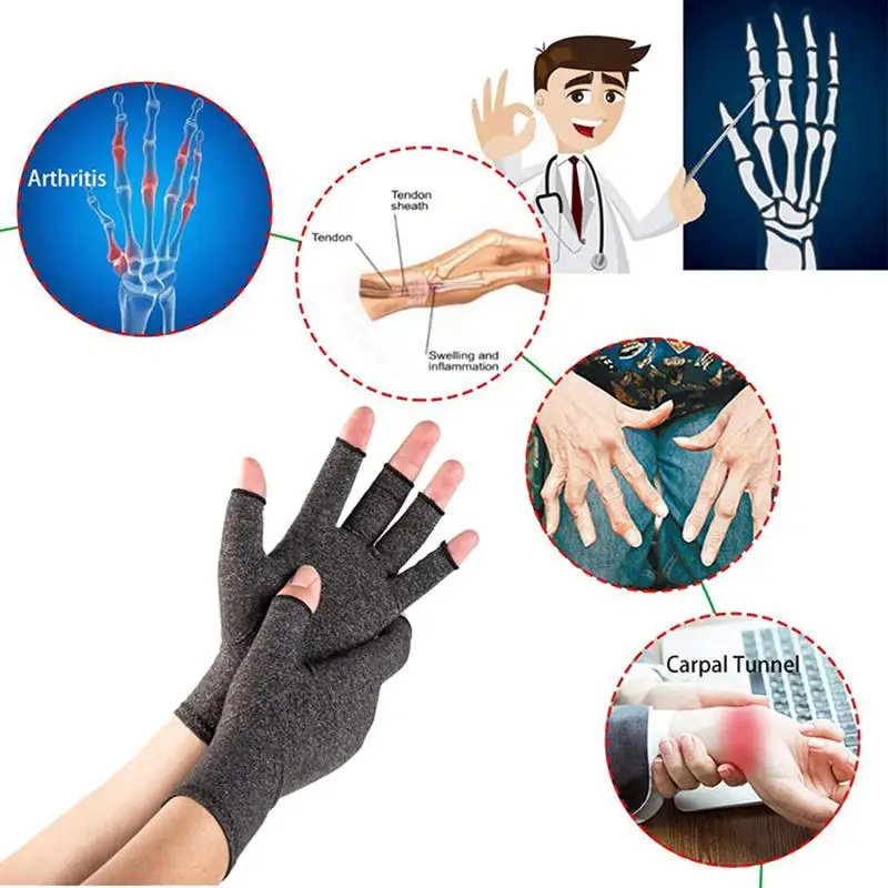 2 Pairs Arthritis Gloves Touch Screen Gloves Anti Arthritis Therapy Compression Gloves Ache Pain Joint Relief Winter Warm Gifts