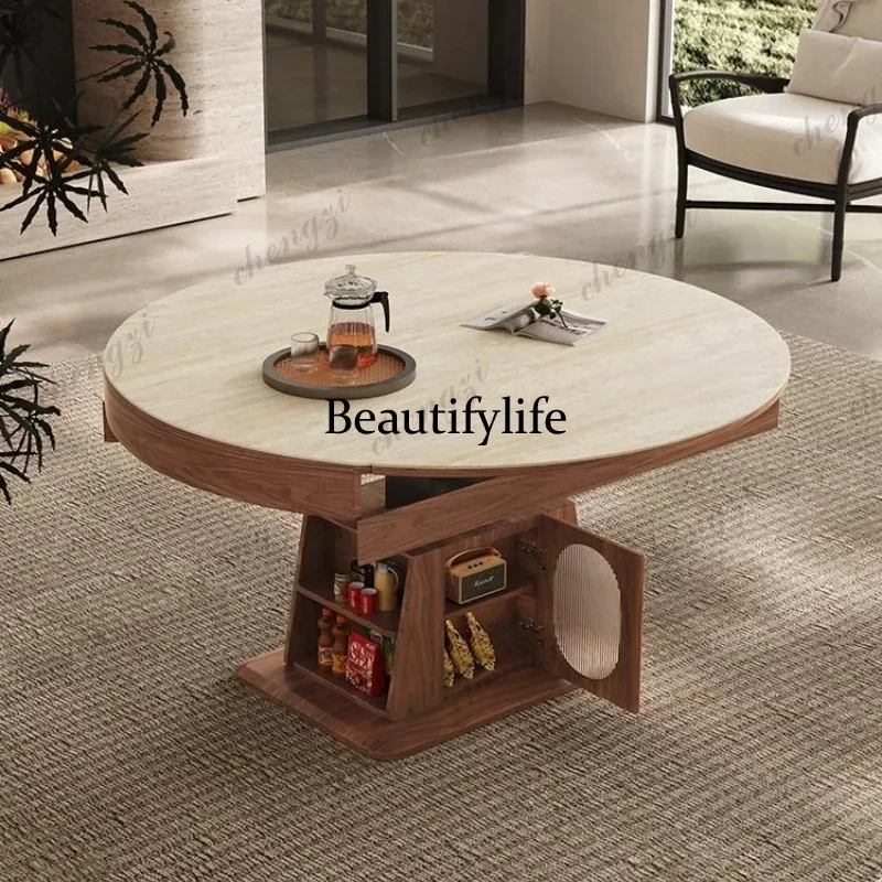 K178  Sintered Stone Lift Mobile Table Living Room Bedroom Multi Use Side Table Sturdy Modern Home Furniture Easy Assembly