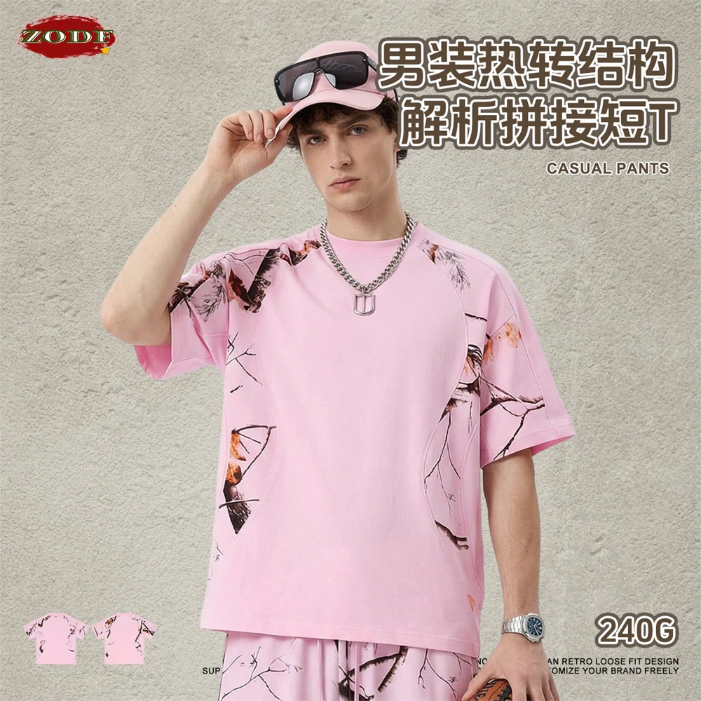 ZODF Fashion Summer Heat Transfer Printing 240gsm T Shirts For Man Unisex Quick Dry Cool Feeling Short Sleeve T-Shirt Tee HY1258