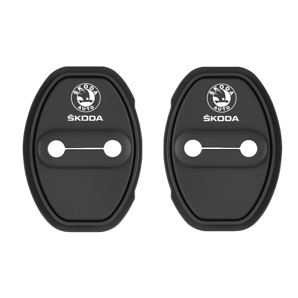 2/4PCS Silikon Auto Türschloss Schutz Abdeckung Schnalle Auto Zubehör Für Skoda Octavia Kamiq Fabia Kodiaq schnelle Karoq Scala S