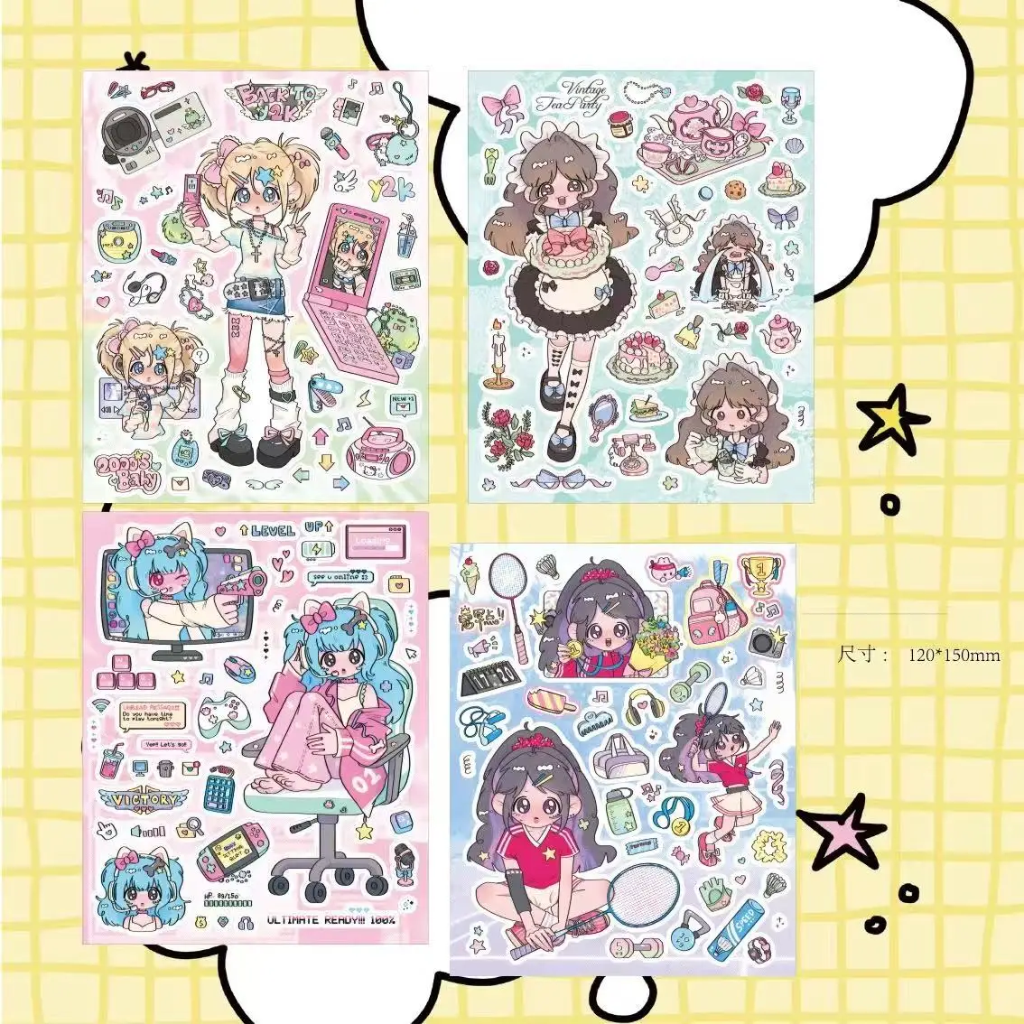 Korean Ins Cute Cartoon Character Girl Handbook Sticker Guka
