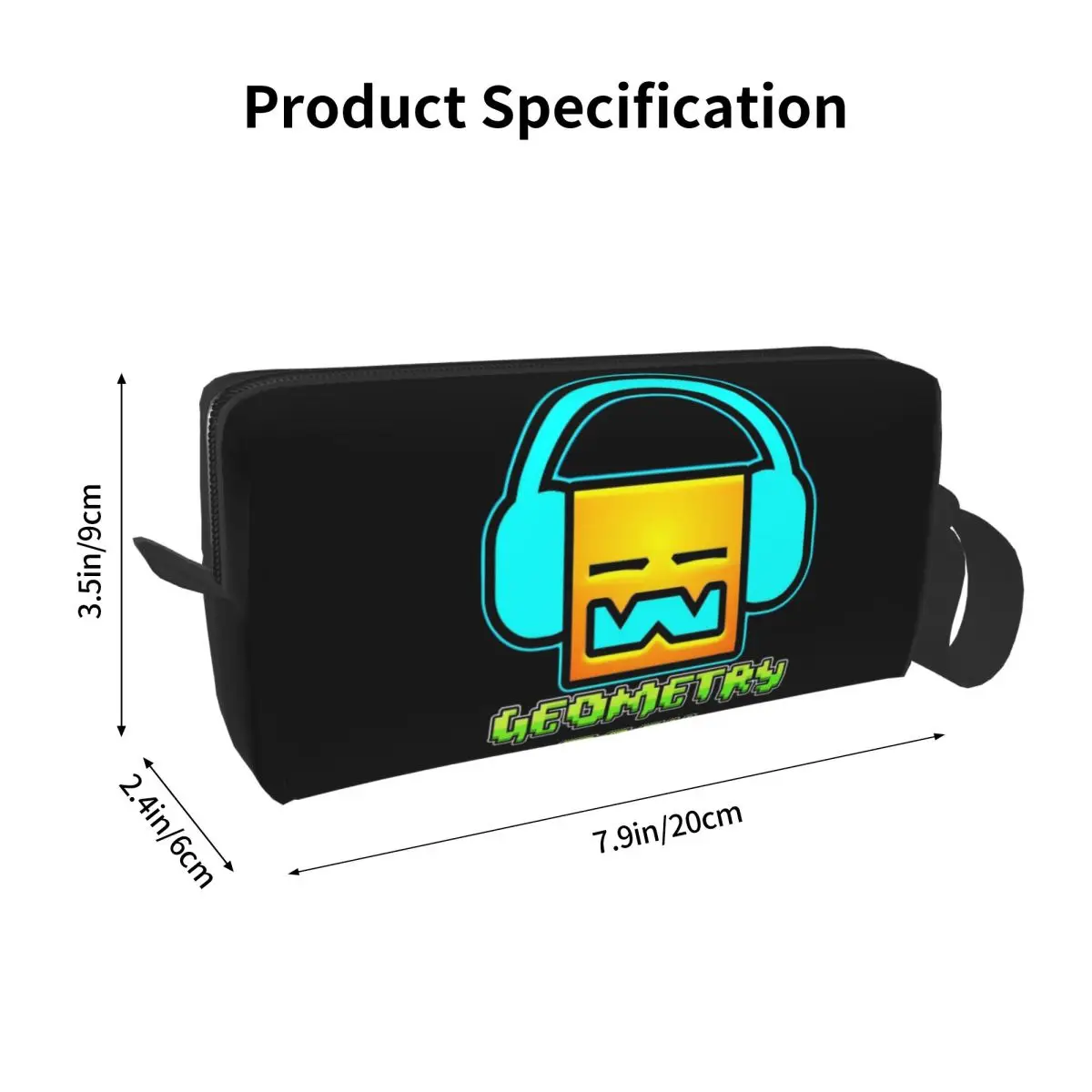 Geometry Dash Game Music Geometric Pencil Case for Studen Gifts Pen Box Pencil Bag Stationery Supplies Travel Women Cosmetic Bag