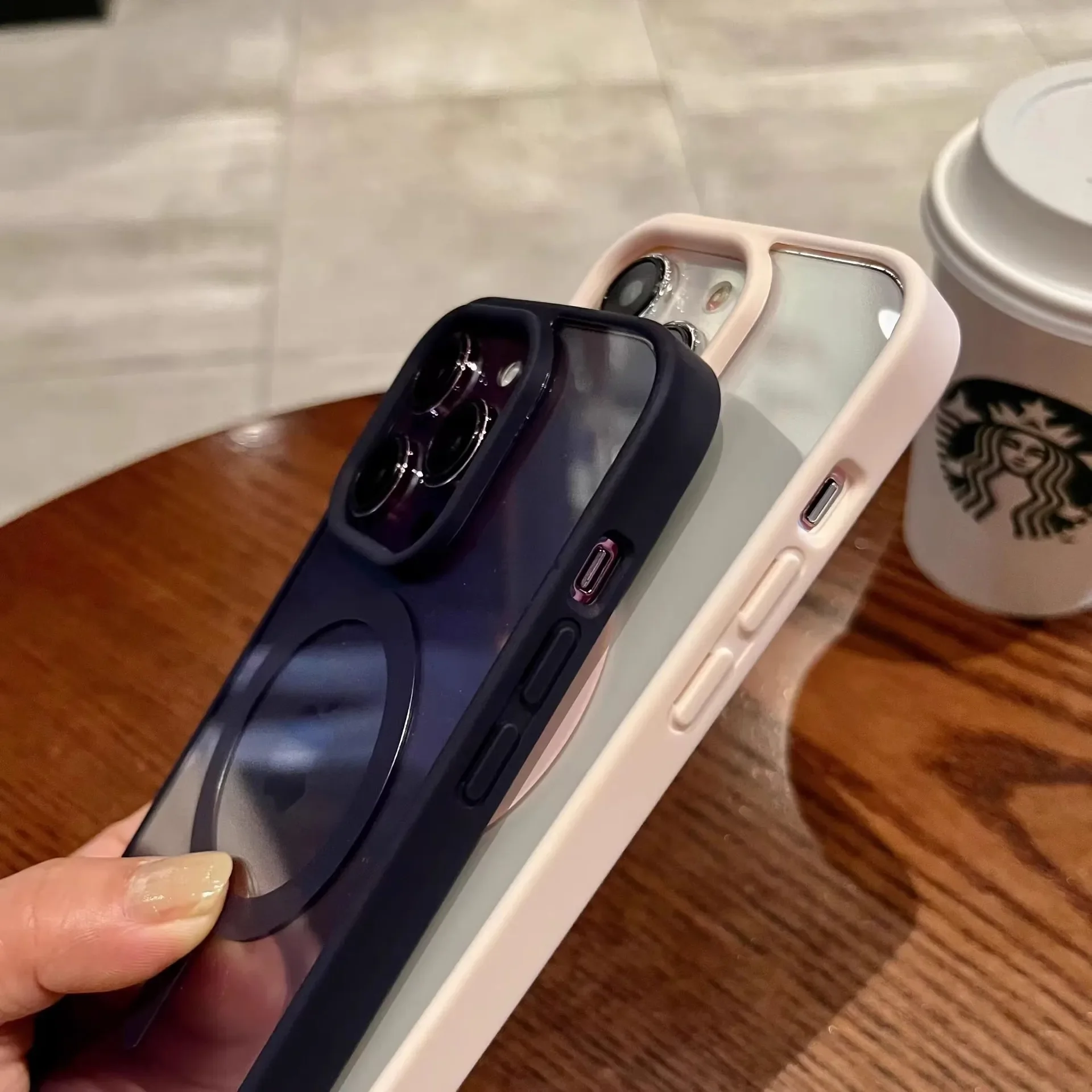 Luxury Transparent Acrylic Hard Protective Case for iPhone16 15 14Plus 13 12 11 Pro Max Magnetic Wireless Charging