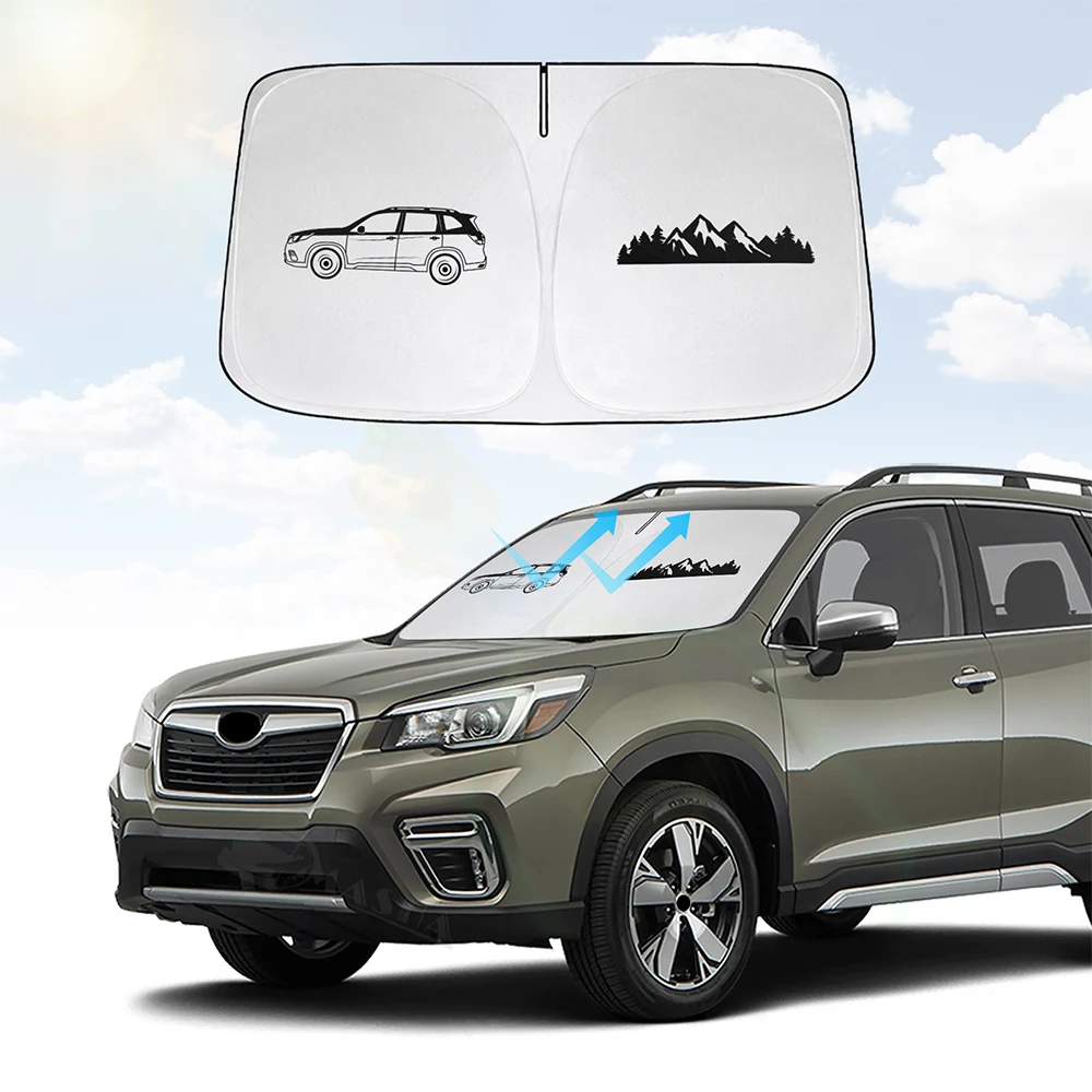 Windshield Sun Shade for Subaru Forester Accessories 2024 2023-2019 Front Foldable Sunshade Sun Visor Shield Protector Cover