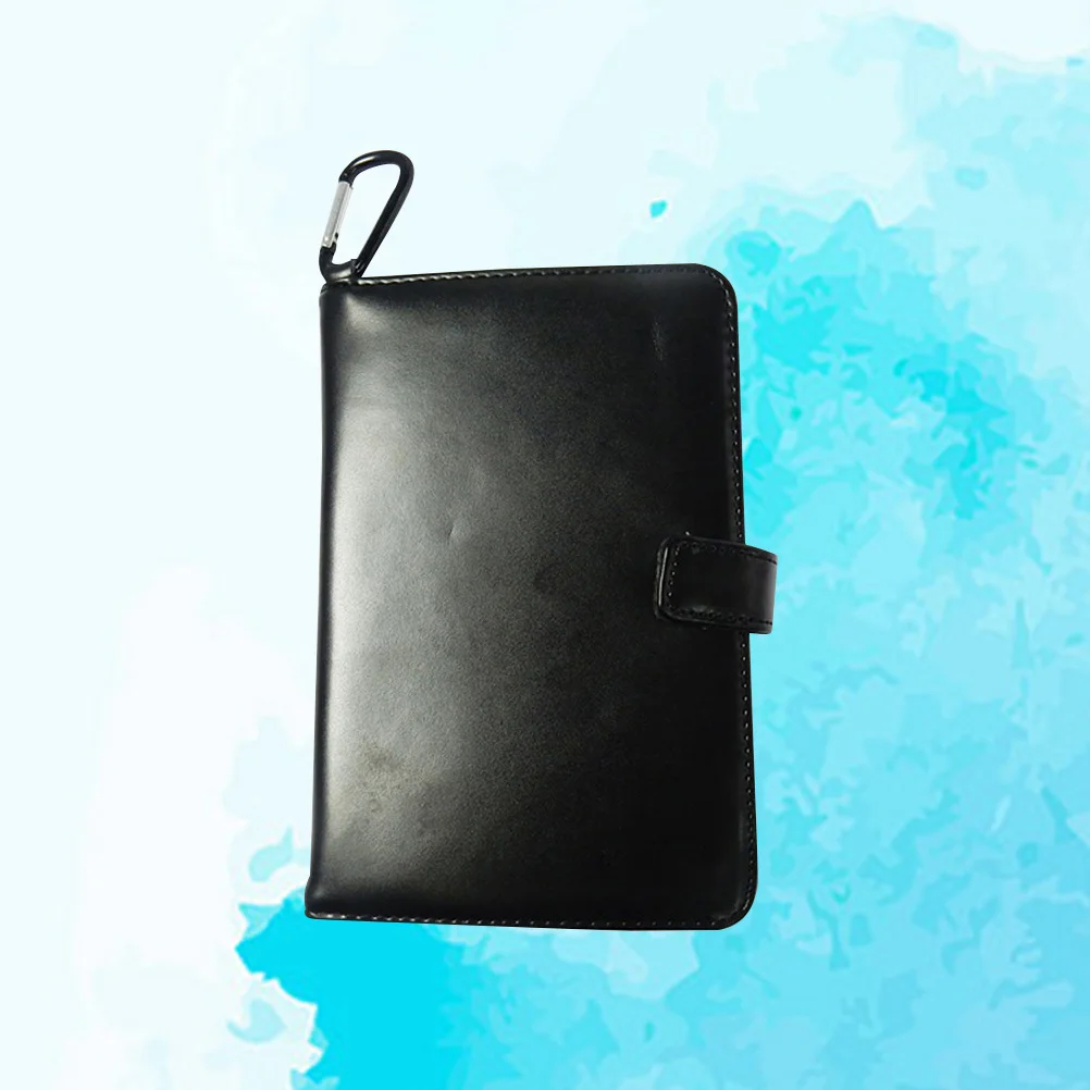 Golf Score Book Holder Real Case with Carabiner Includes Tools Set for Convenient Play and Gift Use Black