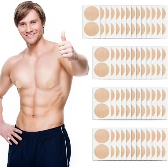 Men's Nipple Covers, Disposable Invisible Nipple Pads, Sweat-Proof And Anti-Friction, Breathable And Comfortable For Sportswear