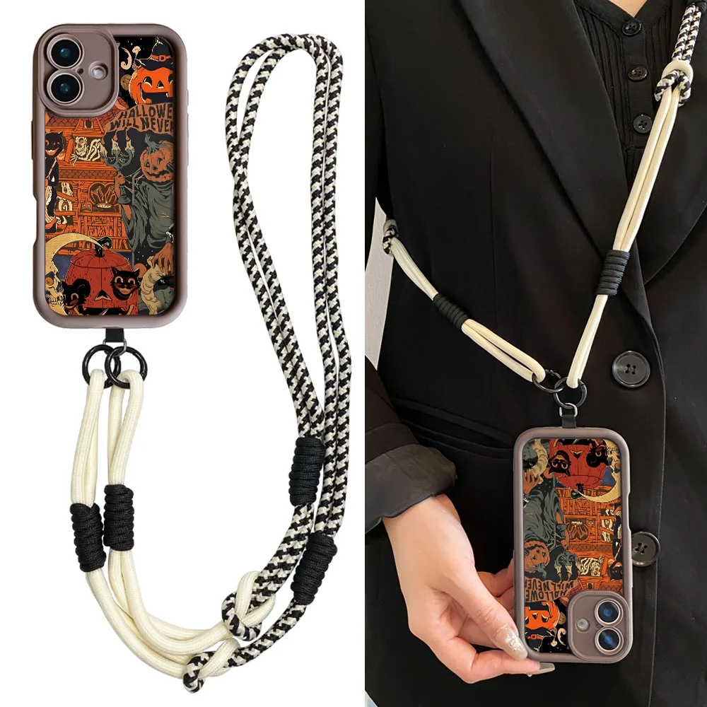 2025 هالوين غطاء ل Redmi نوت 14 14s 13 12 11 10 9 8 7 برو زائد 13C 12C 14C 9C 10C Crossbody الحبل حبل طويل جراب هاتف #1