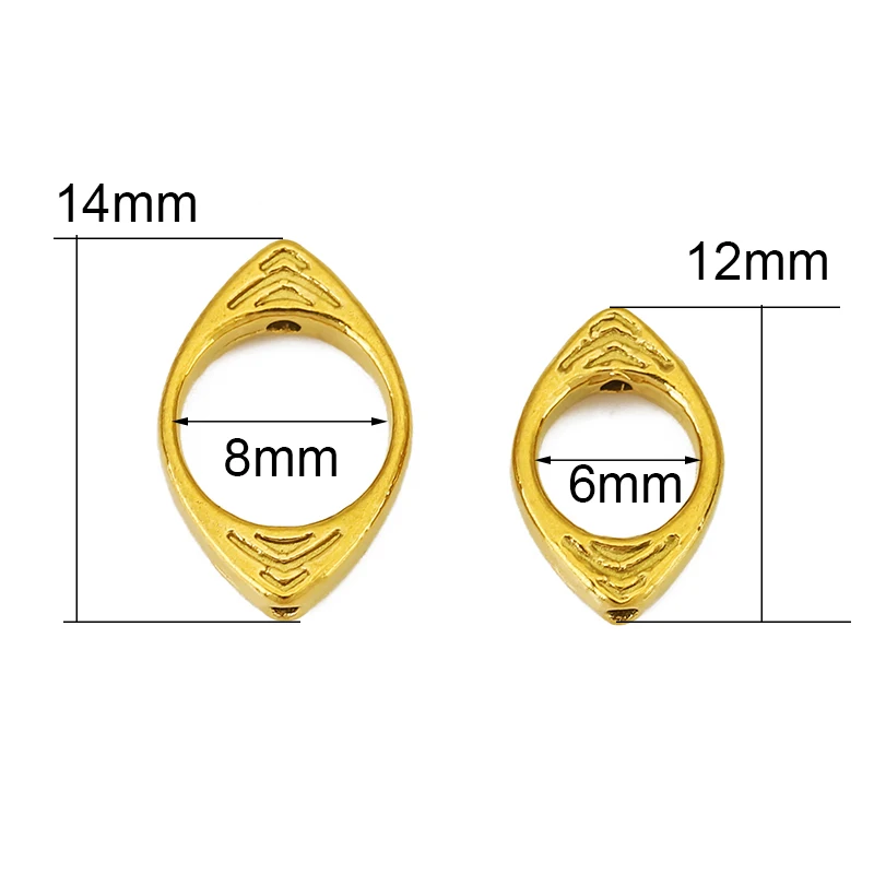 5pcs Stainless Steel Earrings Charms Making Spacer Beads Hole 6 8 mm PVD Never Fade Necklace Beads Jewelry Bracelets Findings