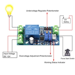 DC 12V Battery Over-Voltage Cut Off Disconnect Switch Under-voltage Charging Automatic Connect Adjustable Charge Controller