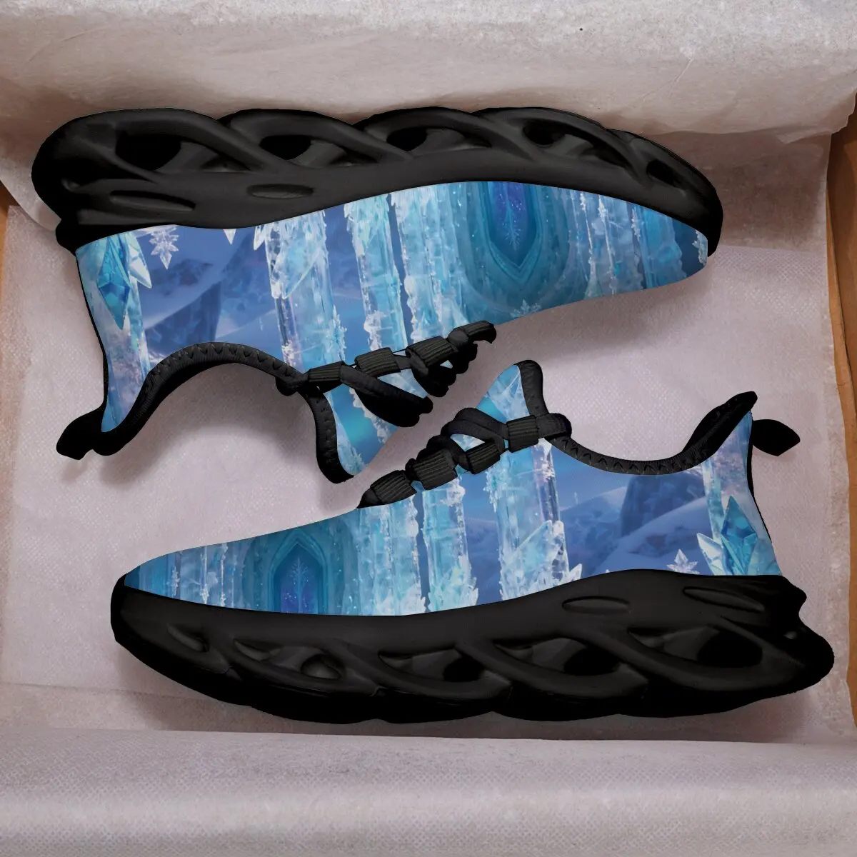 

Kids Blue Ice Castle Print Chunky Sole Sneaker Large Size Men's Fashion Casual Sports Shoes Breathable Lightweight Running Shoes