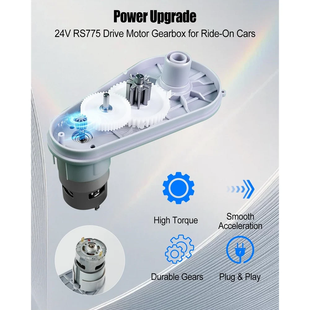 

【Выгодное предложение】Высокоскоростной мотор-редуктор RS775 24В, совместимый с Power Wheels, 280Вт, 360 об/мин