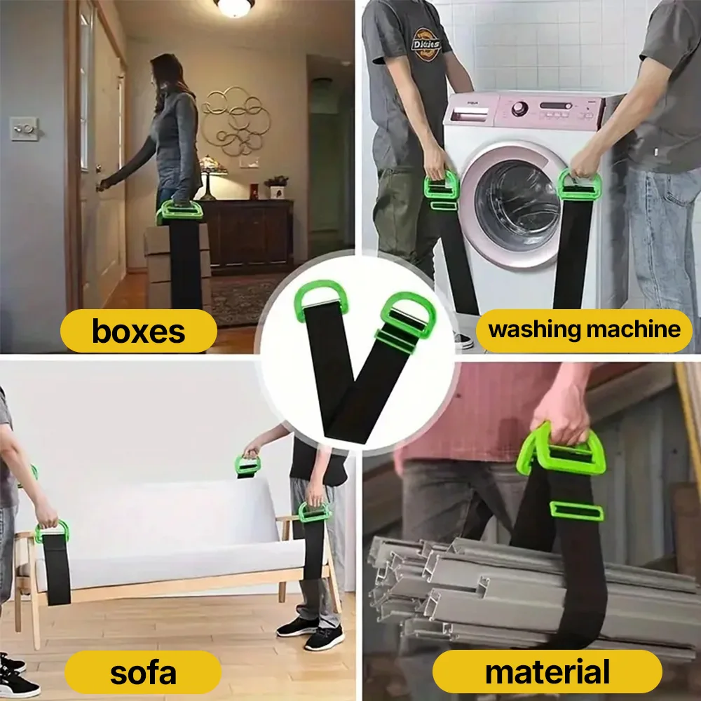 1/2 قطعة حزام متحرك قابل للتعديل يحمل دعم 600 رطل ثقيل للأثاث والصناديق والبناء بمقابض متينة