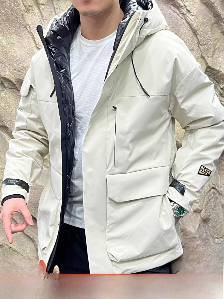 

Thiened Outdoor Men's down Jaet Tee-Proof Italian Luxury Winter Coat Bla Gold Series Wind ell 40 Series Technical F...