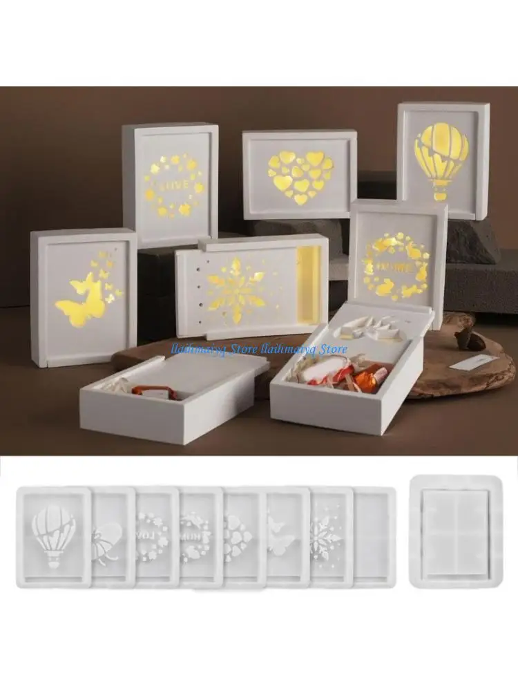 573B Silicone Storage Box Molds Rectangular Storage Container Moulds Silicone Texture Suitable for Clothing and Stationery